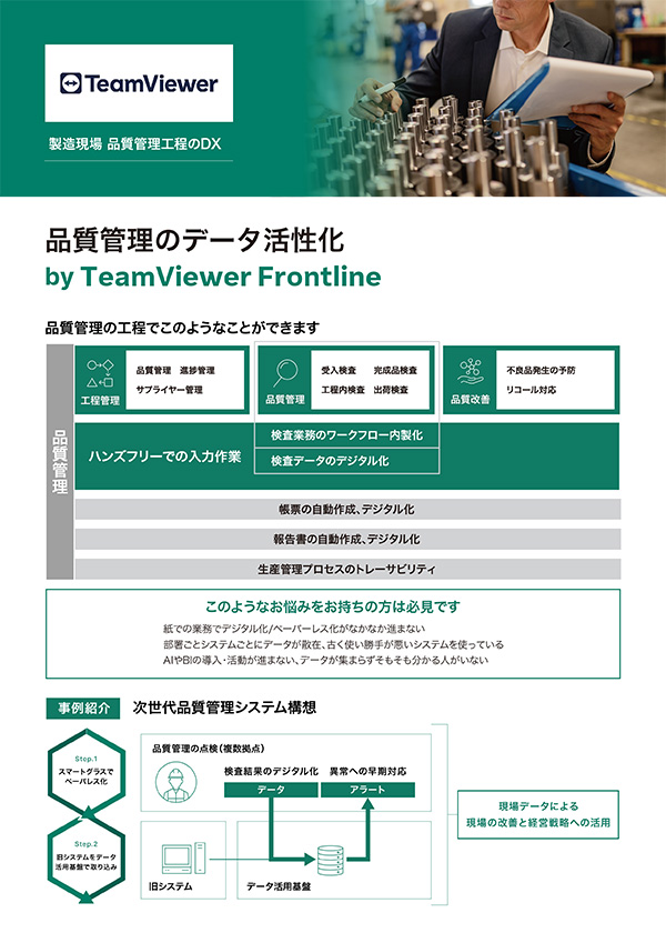 品質管理のデータ活性化 by TeamViewer Frontline